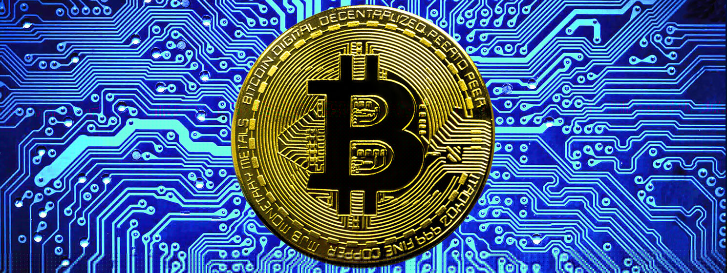 BTC over microchip background